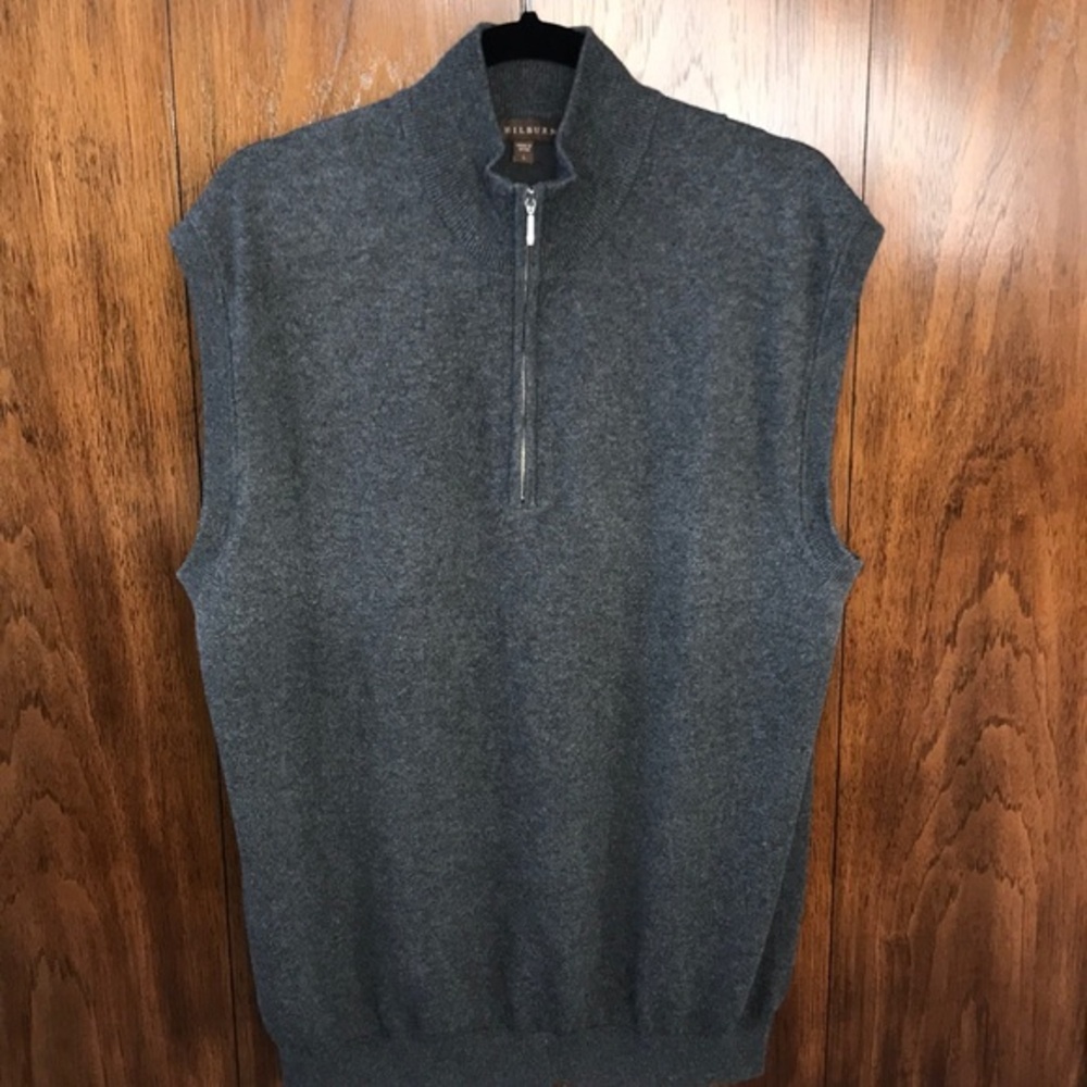 NWOT J Hilburn cotton/silk/cashmere 1/2 zip vest